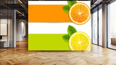 Banners with Orange and Lemon Wall mural