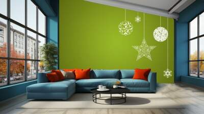 Green christmas new year background Wall mural