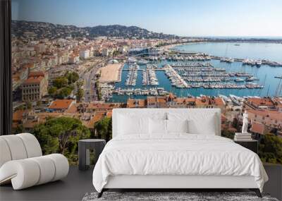 aerial view of Cannes France Wall mural