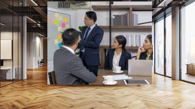 Business meeting in cafe Wall mural