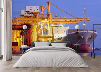 Industrial Container Cargo Ship Wall mural