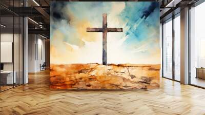 Christian catholic faith symbol religion cross holy god spirituality background religious Wall mural