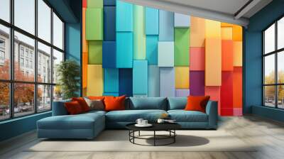 Geometric cube design background colours abstraction shape texture pattern square background Wall mural