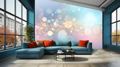 light christmas abstract background bokeh pattern pastel shine texture bright shiny. Generative AI. Wall mural