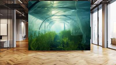 Nature spirulina ocean fish underwater water sea blue farm algae Wall mural