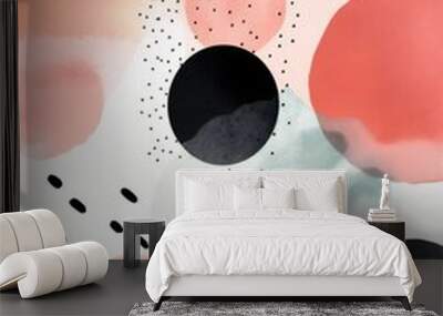 poster contemporary abstract colorful scandinavian modern minimal background print texture art. Generative AI. Wall mural