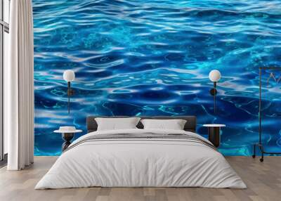 sea abstract background wave water banner ripple blue clean texture summer. Generative AI. Wall mural