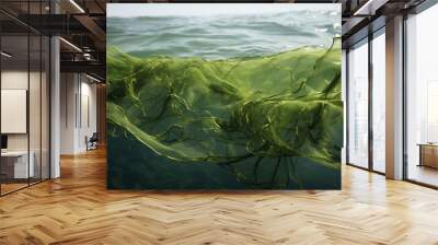 Spirulina nature farm underwater aquatic ocean algae sunlight fish water sea blue Wall mural