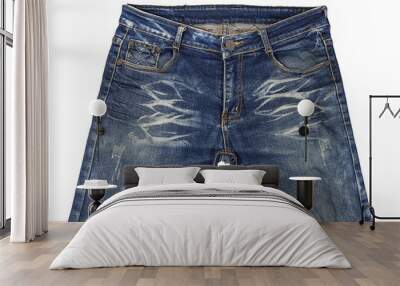 Jeans are beautifully detailed blue, dark blue and black Wall mural