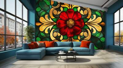 A high-resolution stained glass background Wall mural