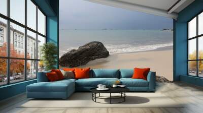 Beautiful Beach and Waves at Sunda Strait Wall mural