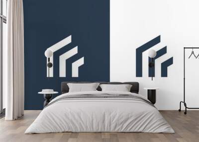 letter R roof or roof signal logo concept vector icon Wall mural