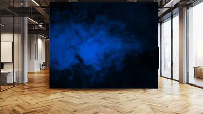 Abstract blue smoke mist fog on a black background. Texture background for graphic and web. Wall mural