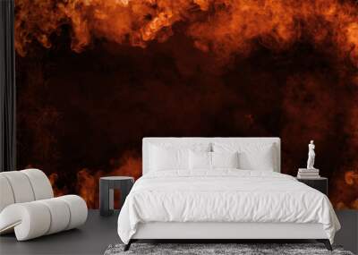 abstract flames frame on isolated a black background Wall mural