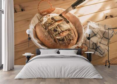 Artisan bread, freshly baked Wall mural