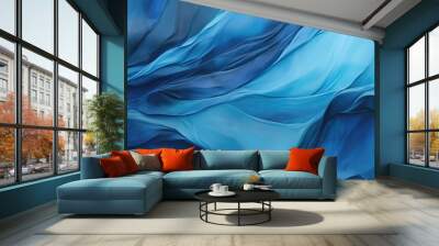 background of zoomed in painting with shades of dark blue color Wall mural