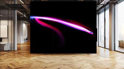 Beautiful abstract cosmic light rays background. Cosmic Magic neon mystical sparks, shine streaks. Glow wave wind lines effect. Futuristic smoke wave power energy glare splash Wall mural