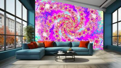 Abstract floral pattern. Spiral structure. Bright colors. Digital artwork. Fractal graphics. Wall mural