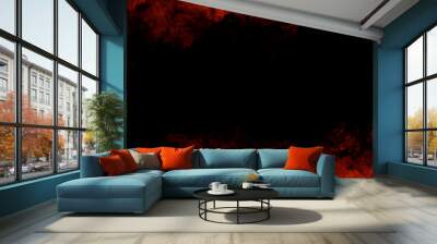 Frame of real fire flames burn motion smoke . Border isolated texture overlays. Film effect. Wall mural