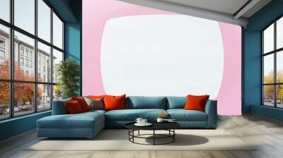 Pink background with white copy space for text Wall mural