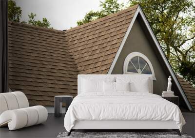 roof covered asphalt shingles roofing construction house rooftop Wall mural