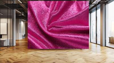 shiny hot pink glitter textured background glitter cloth background Wall mural