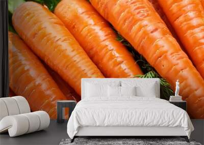 tasty ripe juicy carrots as background closeup Wall mural