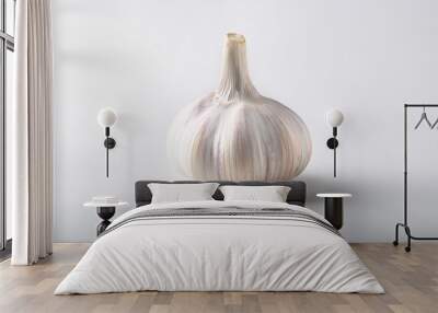 whole garlic bulb displayed on a pristine white background for optimal visual impact Wall mural