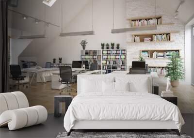 contemporary loft office Wall mural