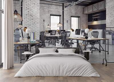 contemporary loft office Wall mural