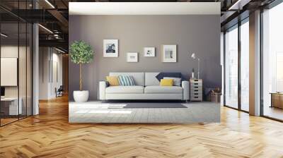 modern interior.3d concept Wall mural