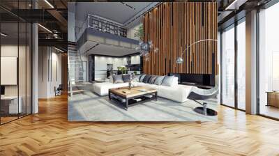 modern living interior Wall mural