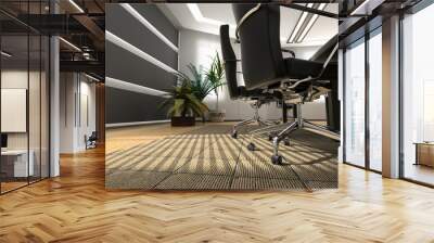 the modern office interior (3D rendering) Wall mural