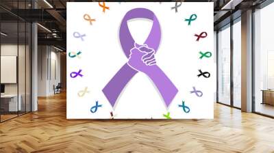 general cancer awareness ribbon concept Wall mural