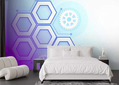 Abstract background with connected lines and dots for your desig Wall mural