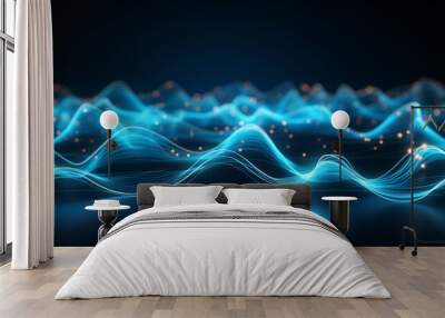 Abstract graphic wave background. Neurowaves Wall mural