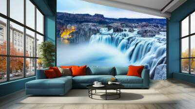 Beautiful early morning view at Shoshone Falls, Idaho Wall mural