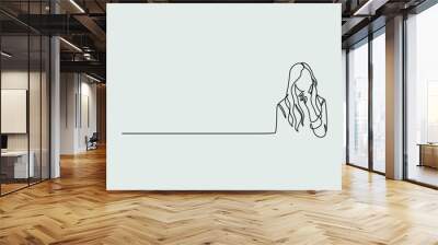 Business illustration woman line drawing. minimalist female Wall mural