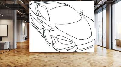 Car vector one line art. Line drawing car illstration Wall mural