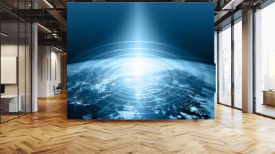 Earth from Space. Best Internet Concept of global business from concepts series. Elements of this image furnished by NASA. 3D illustration Wall mural