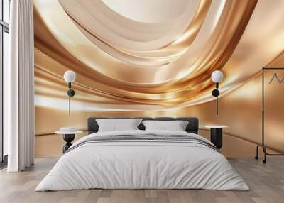 Golden abstract swirl design Wall mural