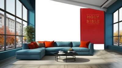 Bible with red cover color isolated on white background. Wall mural