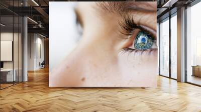 insightful look blue eyes boy Wall mural