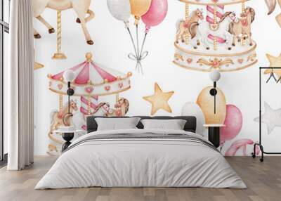 merry go round carousel pattern Wall mural