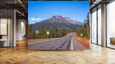 Mount Bachelor highway in Cascade Lakes, Oregon, in summer Wall mural