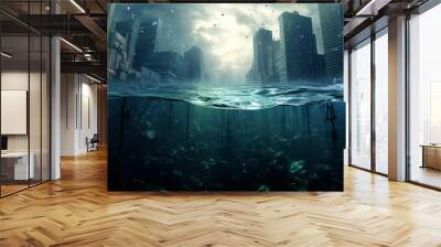 flooded city under water  Wall mural