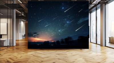 Shooting stars in the night sky Wall mural