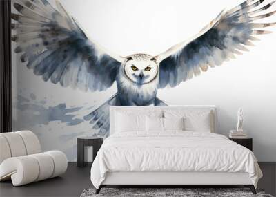 Snowy Owl in Flight Wall mural