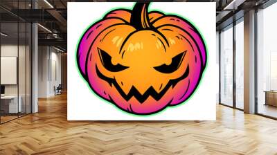 halloween pumpkin with cut out smiling face Wall mural