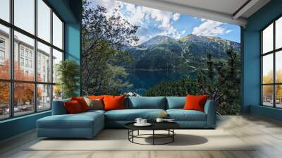 beautiful mountain lake, Morske Oko, Tatra Mountains, Poland Wall mural